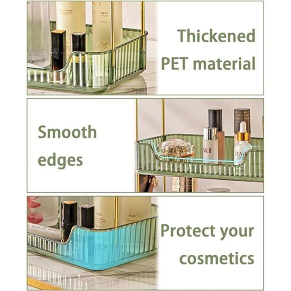 Bathroom Counter Organizer Countertop Storage Cosmetics Skincare Shelf Organizer - Picture 3 of 7